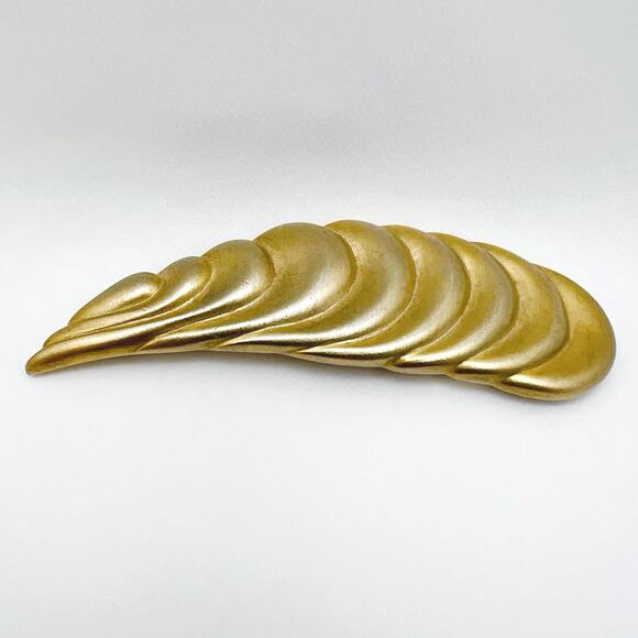 Vintage MCM Large Brushed Matte Gold Tone Sculpted Wing Statement Brooch (EUC) - Picture 2 of 8